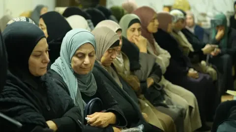 A gathering for mourners at the home of Najah Bani Odeh in Tammun, in the Israeli-occupied West Bank
