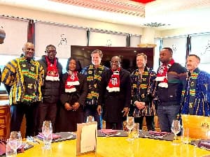 Speaker Alban Bagbin Presents Traditional Fugu to Sunderland AFC Officials to Cement Democracy Cup Partnership