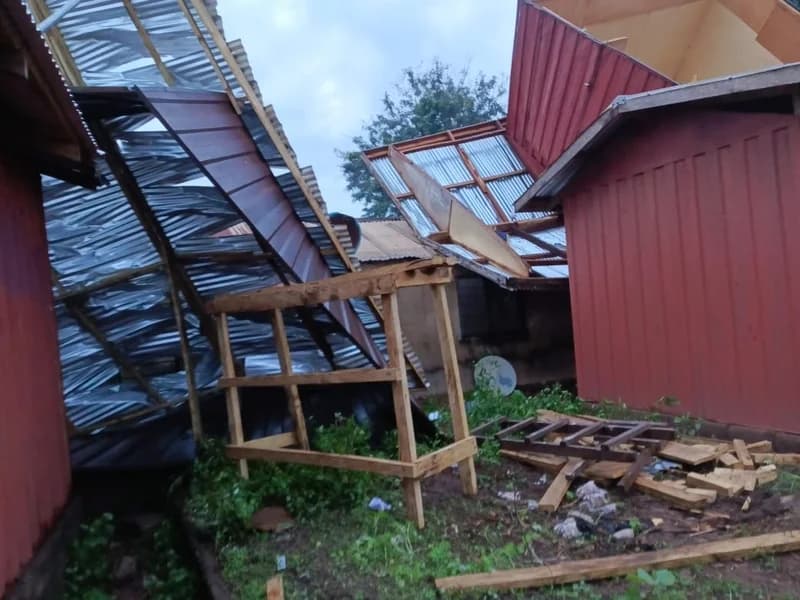 Disaster in Adaklu: Severe Rainstorm Uproots Shipping Containers, Smashing Business Center and Residential Building