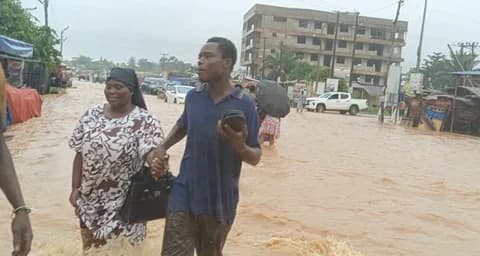 Parts of Cape Coast were also submerged after the rains