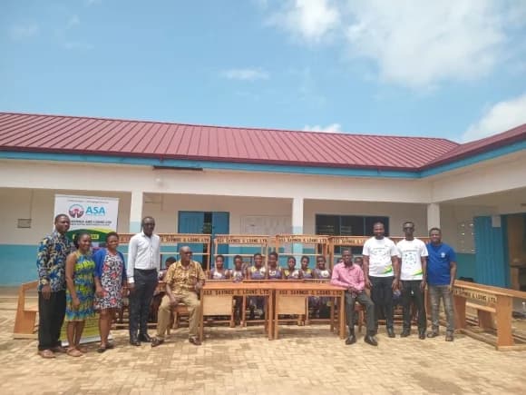 Atsiapa Memorial Methodist Basic School receives furniture donation from ASA Savings and Loans