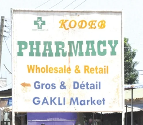 Shops at Gakli have inscirptions in both English and French