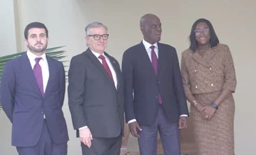 Andrea De Bono Sant Cassia (left), Malta’s Deputy High Commissioner to Ghana, Ronald Micallef (2nd from left) Malta’s High Commissioner to Ghana, Haruna Iddrisu (3rd from left), Minister of Education, and Feranmi Iyanda (right), the Director of Programmes at Step Up Nigeria, during the launch of Project ETHICS