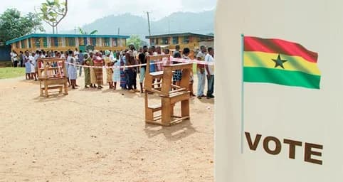 Some electorate in a quene waiting to cast their vote in a national election