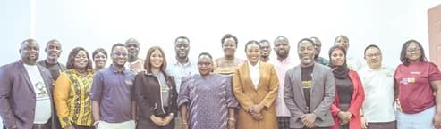 Staff of GCB Bank and a delegation from the Ministry of Trade, Agribusiness and Industry