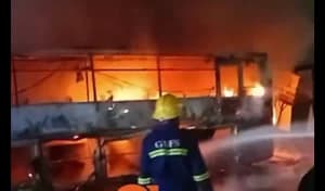 VIP Jeoun Coach Destroyed by Fire at Abuakwa Station; No Casualties Reported