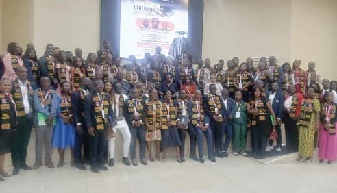 The graduates after the ceremony
