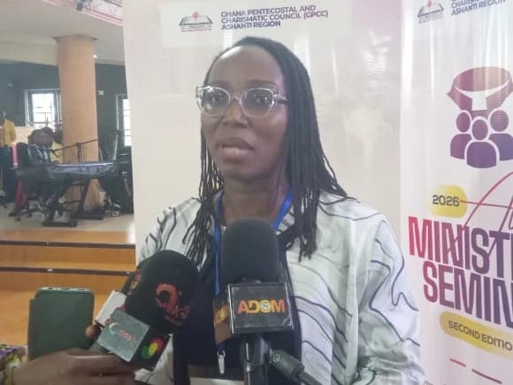 Mrs Theodocia Naana B. Quartey, Global Compliance Officer of QNET speaking in an interview with the media.