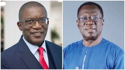 Solomon Asamoah (left), former GIIF CEO, and Prof. Christopher Ameway Ekumfi, former Board Chair of GIIF