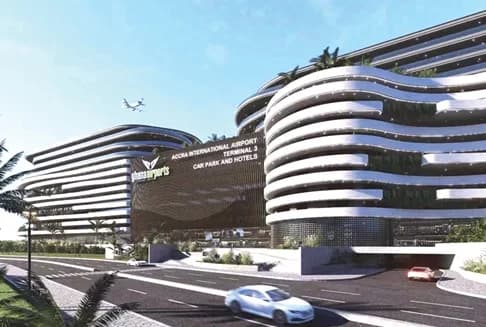 Artist's impression of the Multipurpose Multi-tiered Car Park and Airport Hotels Complex at Accra International Airport