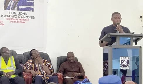 Richard Gyan-Mensah (right), Deputy Minister of Energy and Green Transition, speaking at the event
