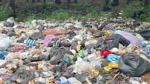 A refuse dump at the Nyohini forest