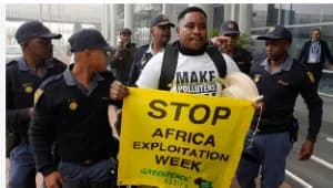 Climate activists picket African Energy Week in Cape Town