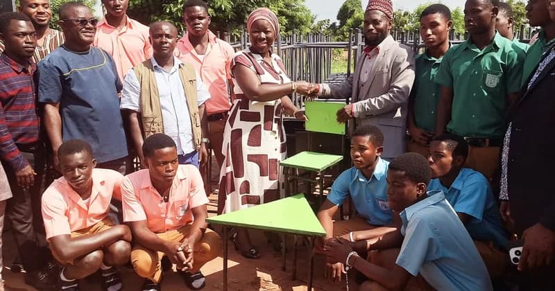 Elizabeth Ofosu-Adjare donates desks to 20 Techiman North schools