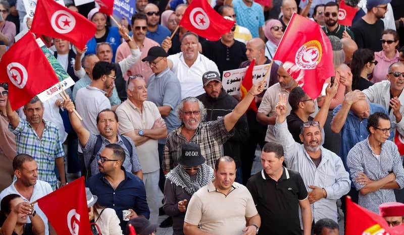 Tunisians protest in Tunis against President Kais Saied