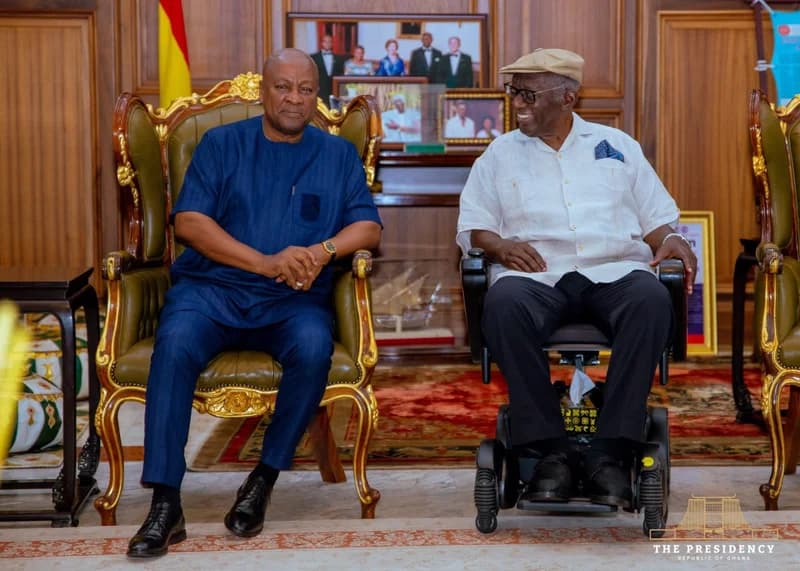 John Mahama visits former President John Kufuor at Peduase