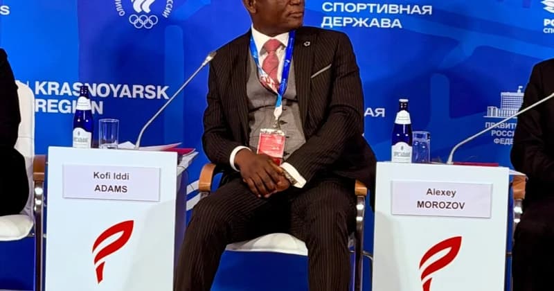 Kofi Adams advocates for improved athletic travel at Russian sports forum