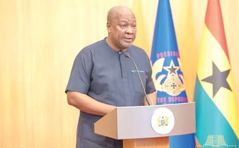 President John Dramani Mahama speaking at the ceremony