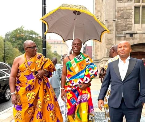 Nii Armah Okpah II (middle) with some members of his delegation
