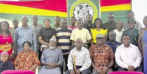 Richard Ellimah (2nd from right), Chair of the Public Interest and Accountability Committee, and other members after the meeting