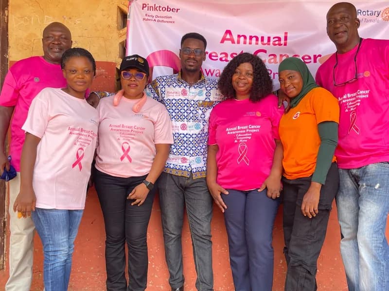 Rotary Club of Tamale screens 168 girls for breast cancer