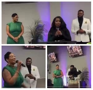 American pastor introduces second wife to congregation