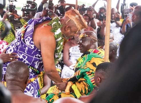 King Tackie Teiko Tsuru II, Ga Mantse, and Albert Kwabena Dwumfour, GJA President