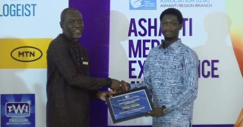 Clinton Yeboah wins two honors at GJA Ashanti regional media awards