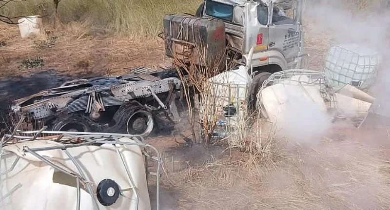 Truck driver suffers severe chemical burns in Goriyiri truck explosion