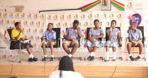 Some of the students on panel discussion at the event