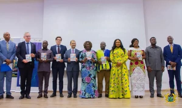 Dignitaries pose for a group photograph after the launch of the Ghana Pharmaceutical Manufacturing Policy