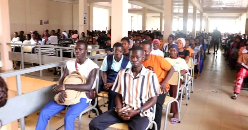 Dr Hilla Limann Technical University freshers hold orientation on walkway