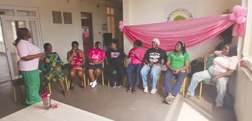 Caroline Kalevor, Chief Health Educator, addressing a section of the participants