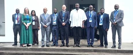 Dr Abdulkarim Seid (4th from left), Project Lead for Water Secure Africa, Ethiopia and East Africa, John Dumelo( 4th from right) , Deputy Minister of Food and Agriculture, and other dignitaries after the opening